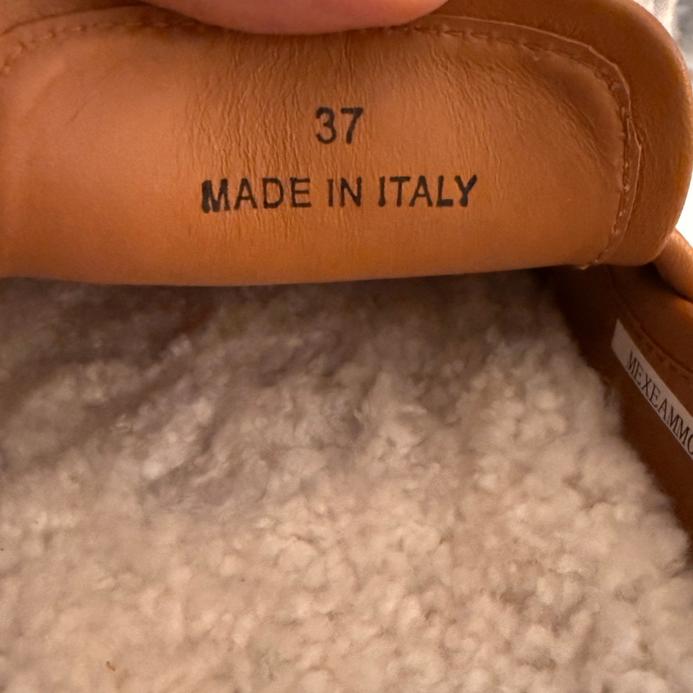 MCM Women's Cognac Visetos Shearling-lined Buckle Clogs Flat Mules Shoes Size 37 - Picture 10 of 16